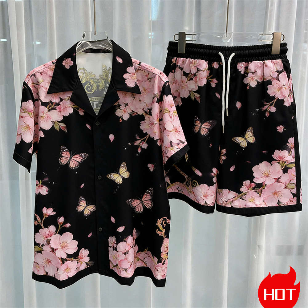 Men Fashion Upper - Digital printed men's set fashion two-piece