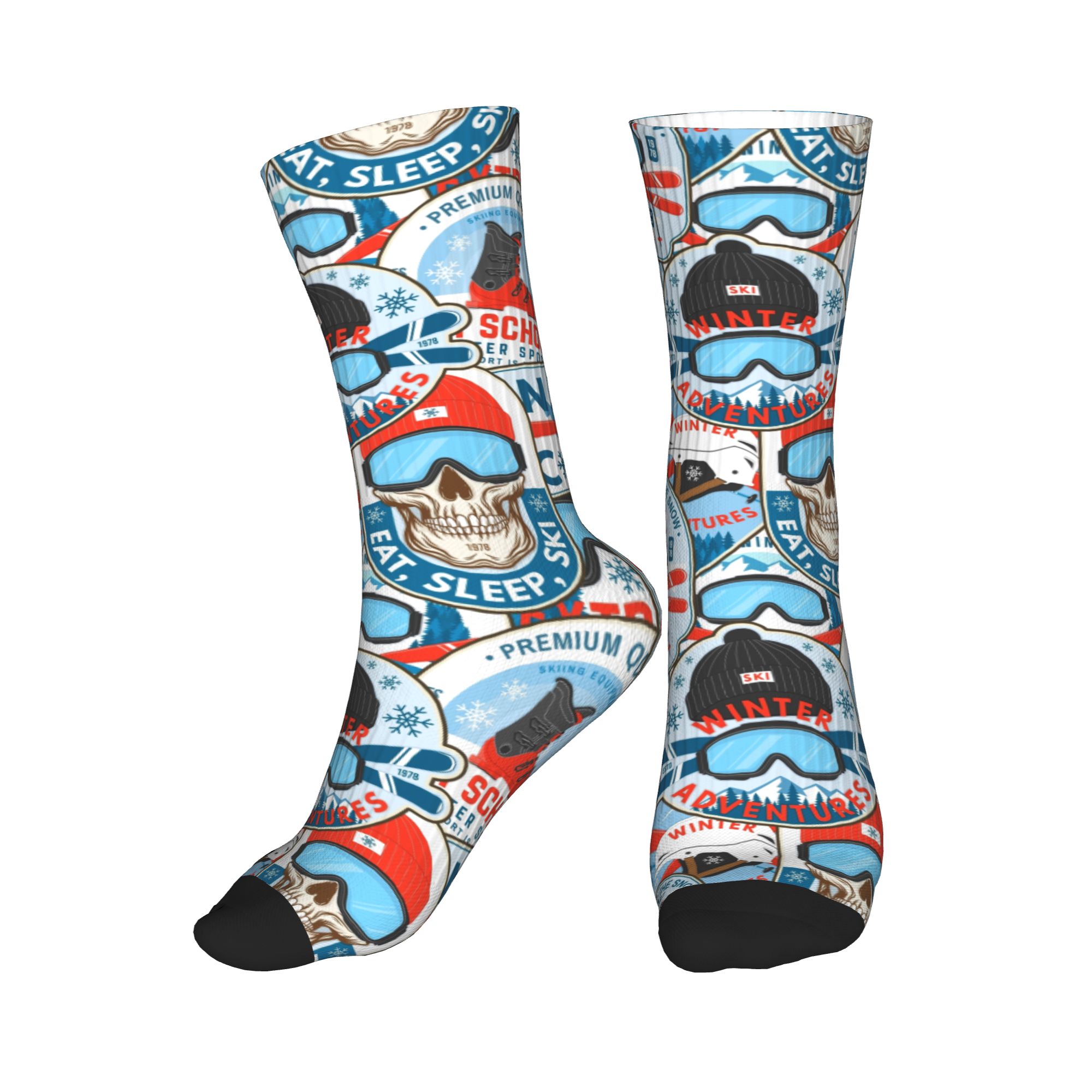 Mens Fashion Vintage - Vintage Red Blue Ski Club Seamless