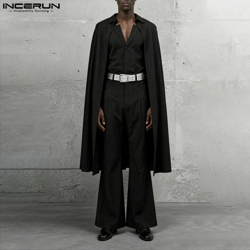 Mens Fashion Blazer - INCERUN Men Sets Solid Color Lapel
