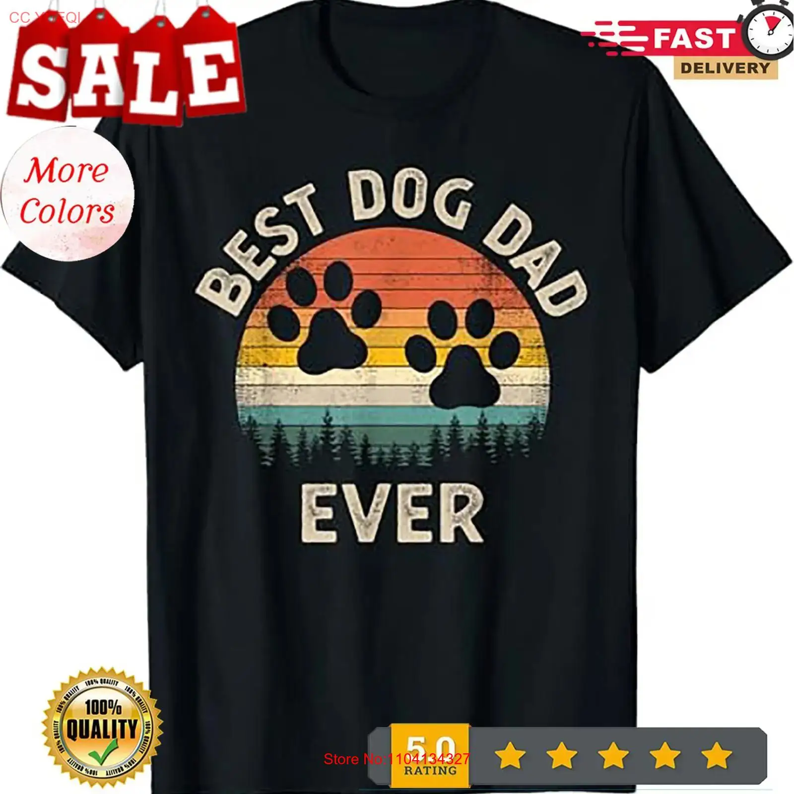 Men'S Fashion Everyday - Best Dog Dad Ever Vintage Father's