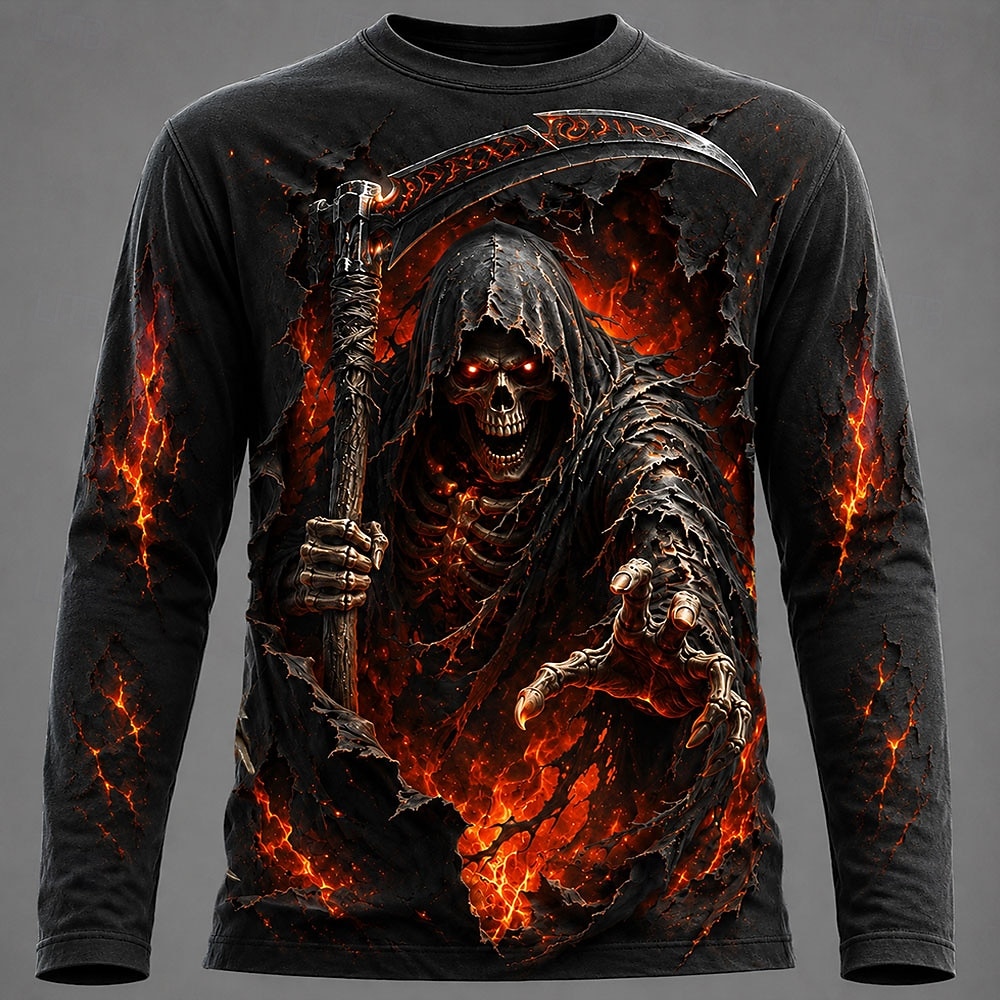 Men Fashion Upper - Halloween Men 3D Graphic Printed Long