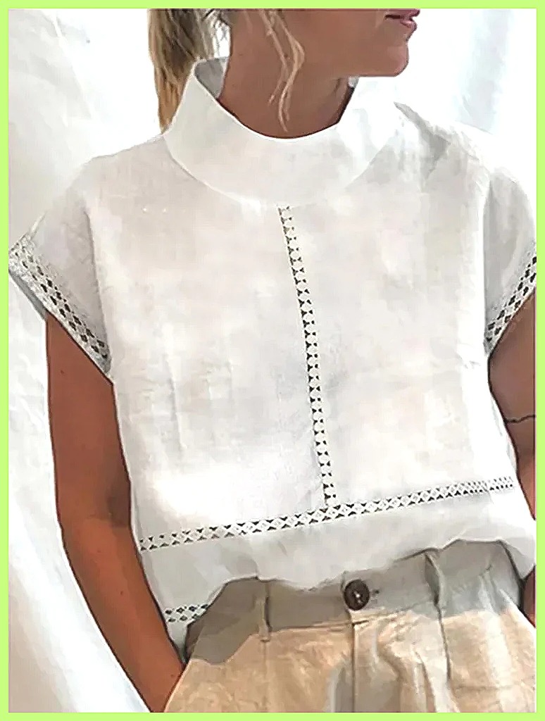 Linen Shirt Summer - Women's Cotton Linen Pullover Shirt, Elegant