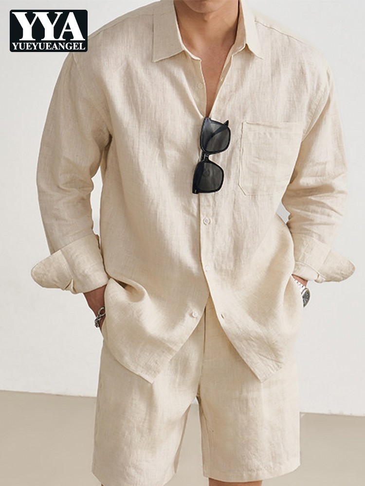 Linen Shirt Summer - Summer Mens 100% Linen Long Sleeve