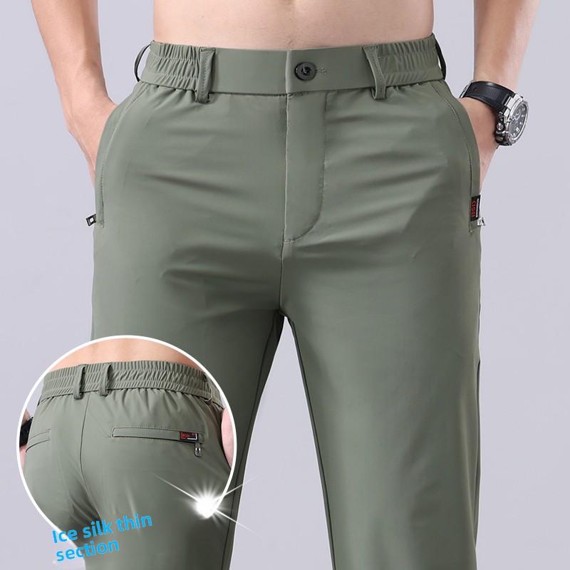 Men Fashion Korean Style - Summer New Men's Ice Silk Pants
