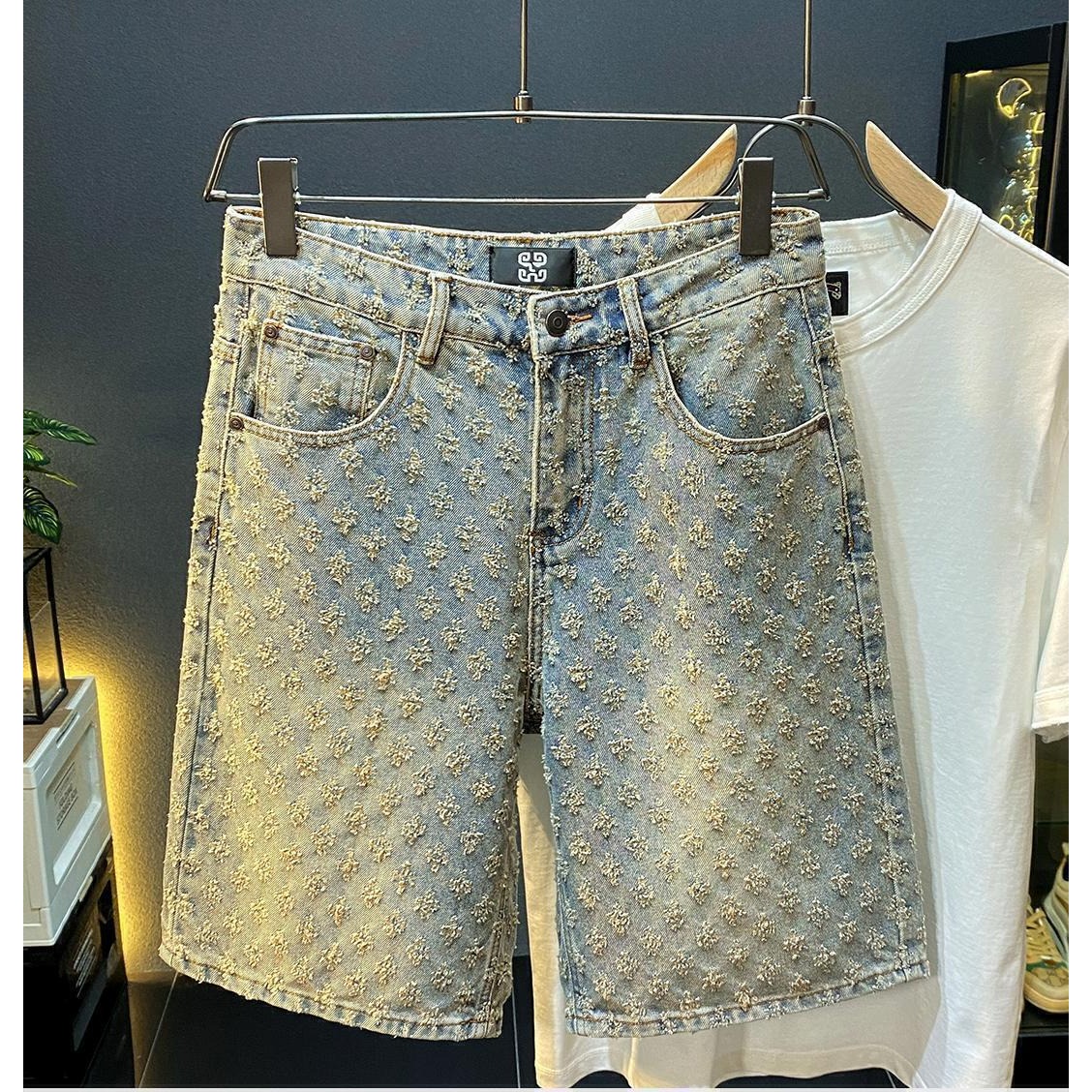 Men'S Fashion Overalls - Summer High Street Denim Shorts Men's