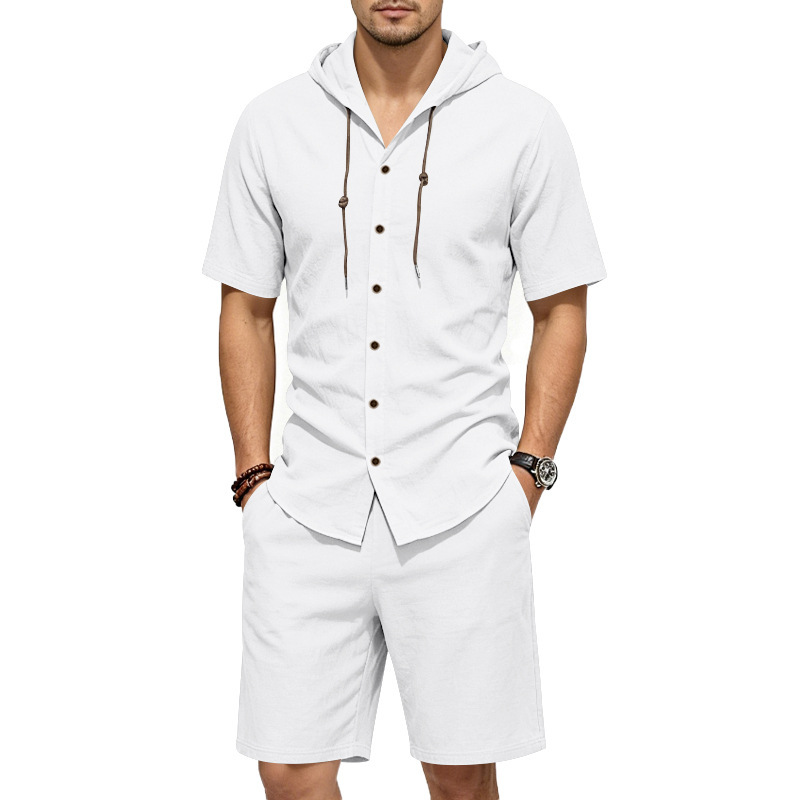 Linen Shirt Summer - Mens Summer Linen Two Piece Set