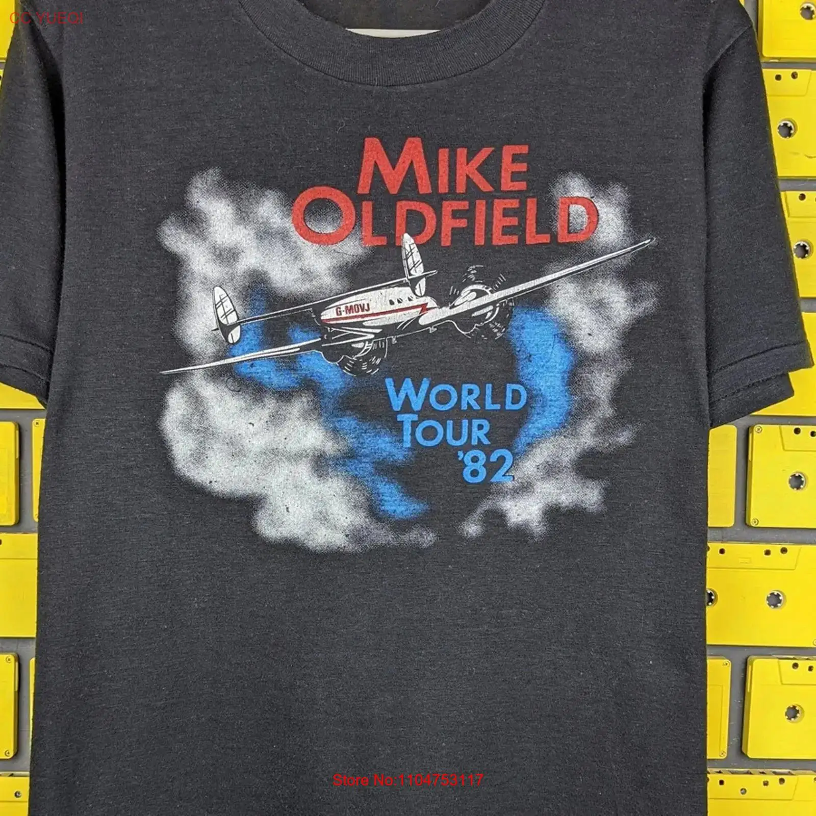 Mens Fashion Black Shirt - Mike Oldfield WORLD TOUR black T