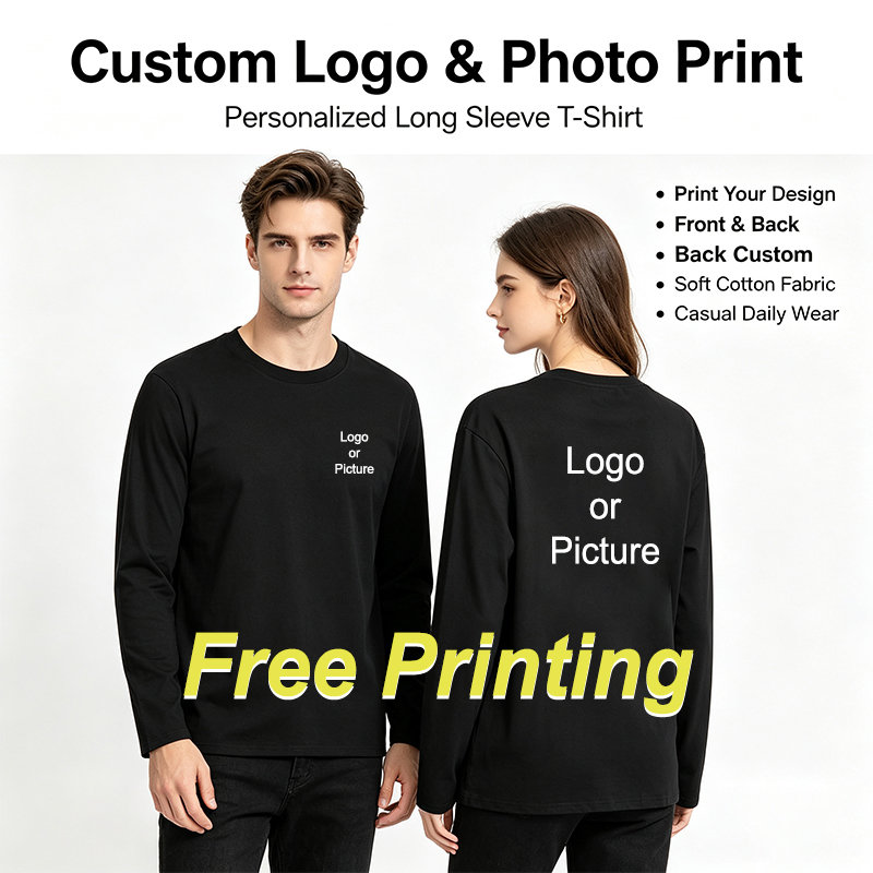 Men Fashion Upper - Customized Cotton Long Sleeve T-shirts Men