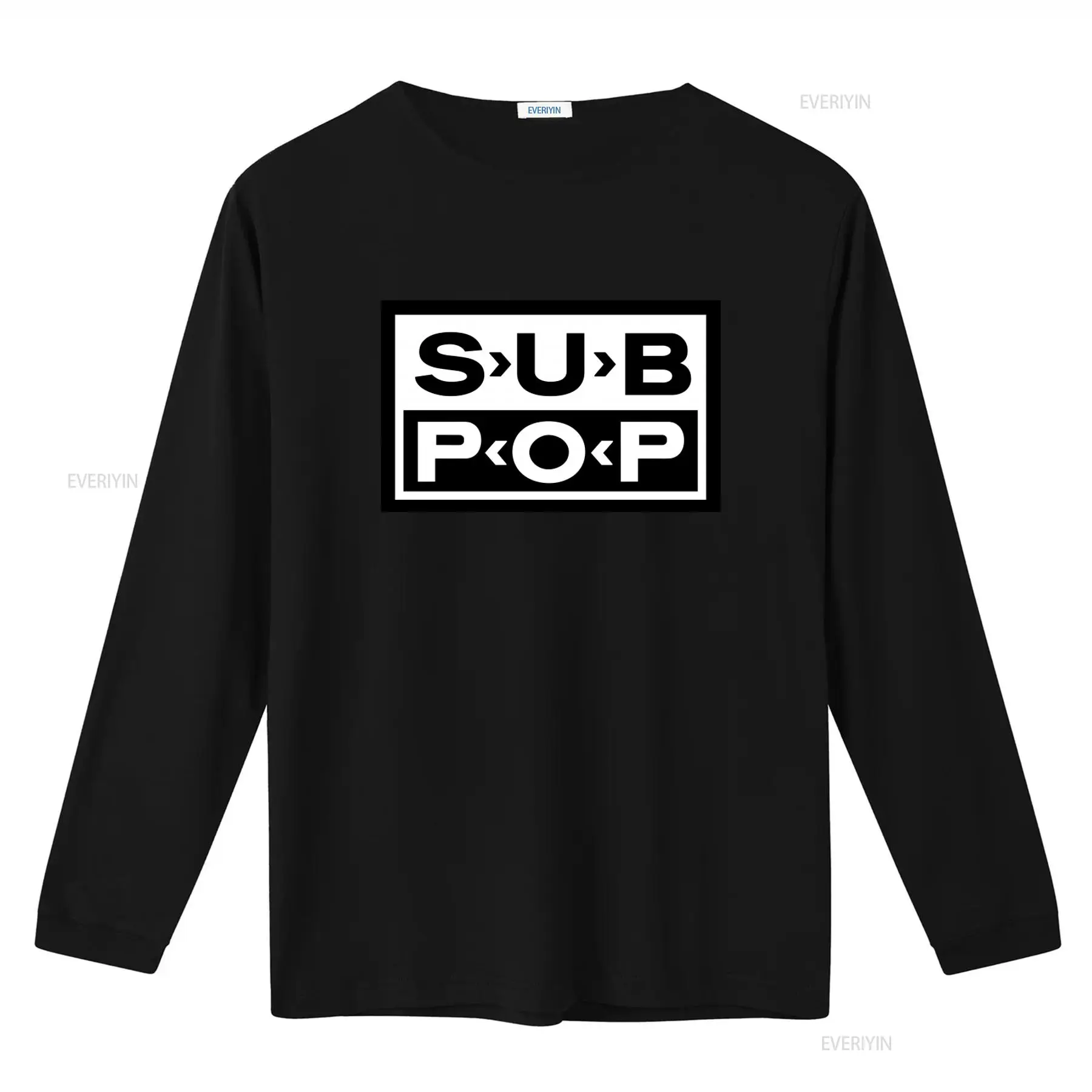 Sub Pop Logo T Shirt Black wit - Mens Fashion Black Shirt review and price