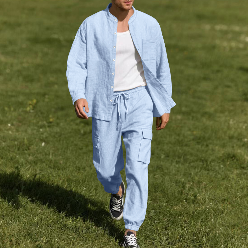 Men's Linen Breathable Two-Pie - Linen Shirt Summer review and price