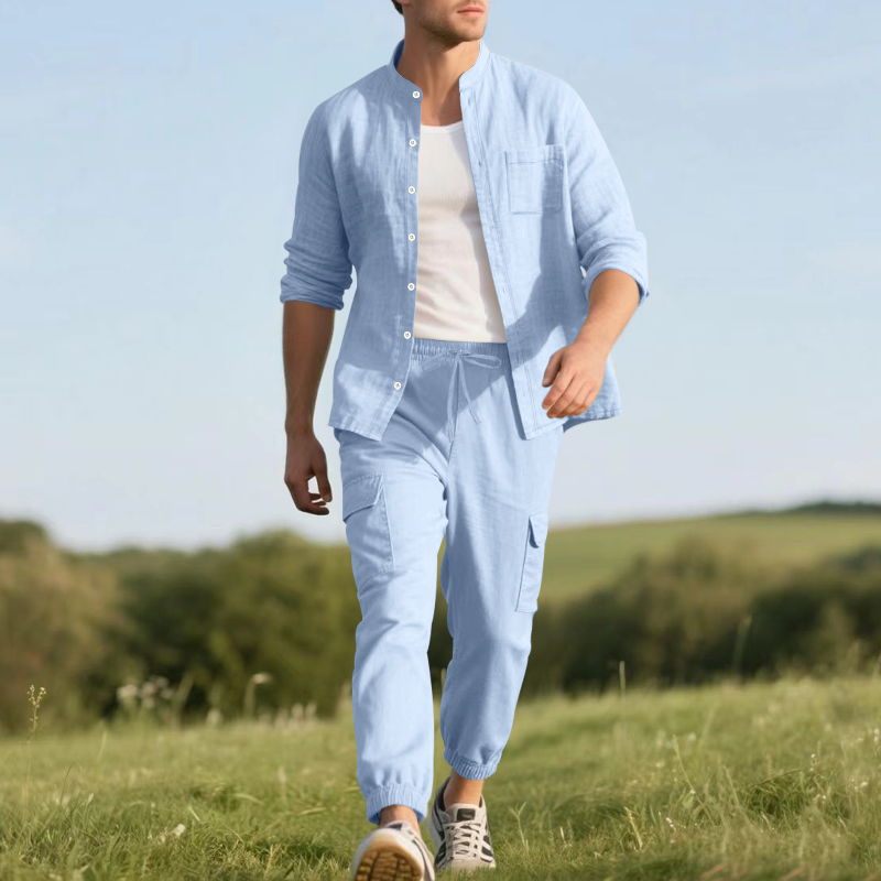 Men's Linen Breathable Two-Pie - Linen Shirt Summer review and price