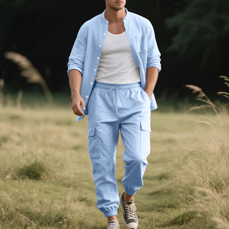 Men's Linen Breathable Two-Pie - Linen Shirt Summer review and price
