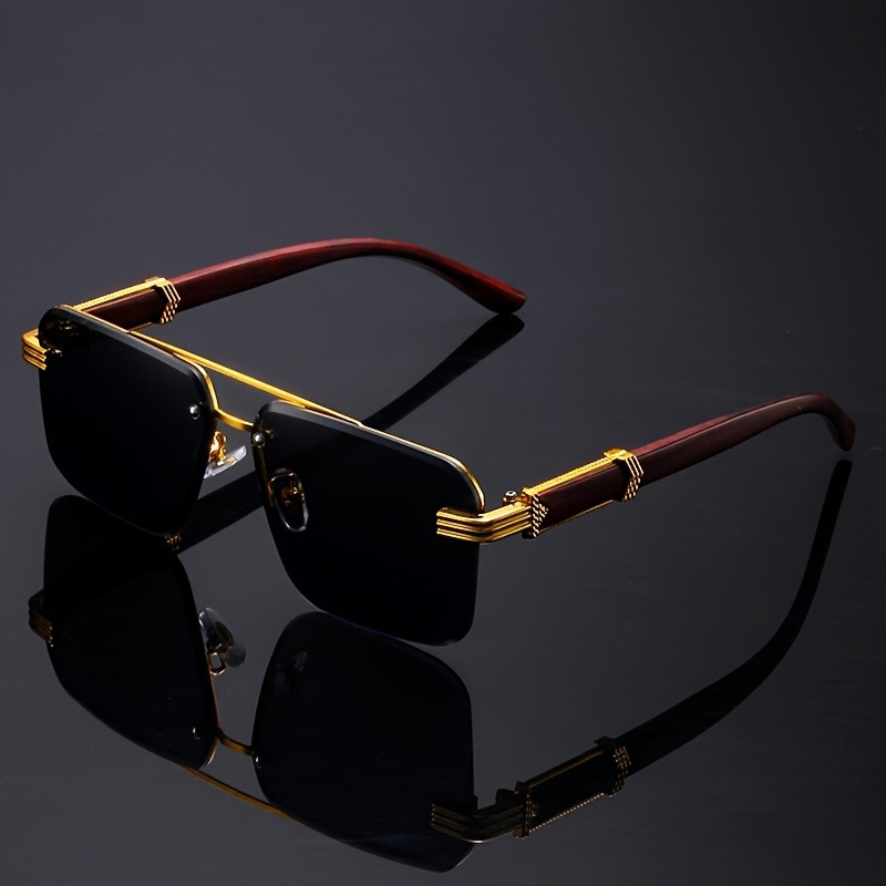 Trend Double Beam Rectangle Su - Men'S Fashion Rimless Glasses review and price