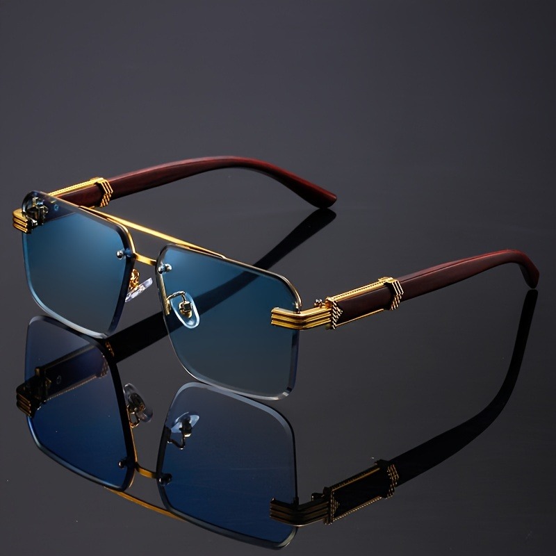 Trend Double Beam Rectangle Su - Men'S Fashion Rimless Glasses review and price