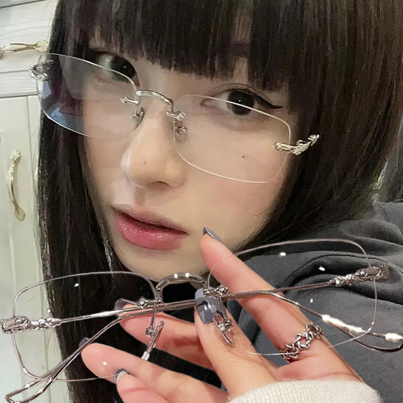 Transparent Rectangle Rimless  - Men'S Fashion Rimless Glasses review and price