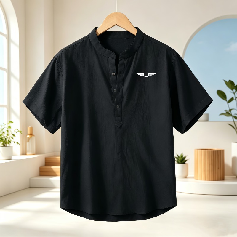 Men's cotton and linen Henley  - Linen Shirt Summer review and price
