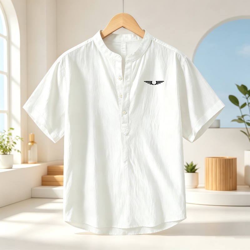 Men's cotton and linen Henley  - Linen Shirt Summer review and price