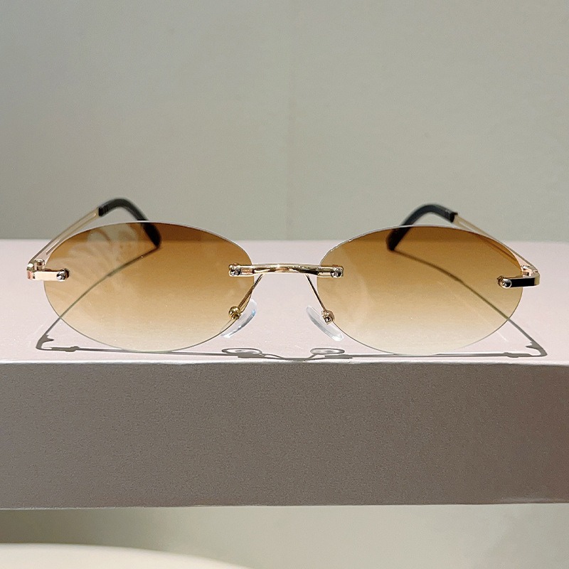 Rimless Oval Sunglasses Men Fa - Men'S Fashion Rimless Glasses review and price