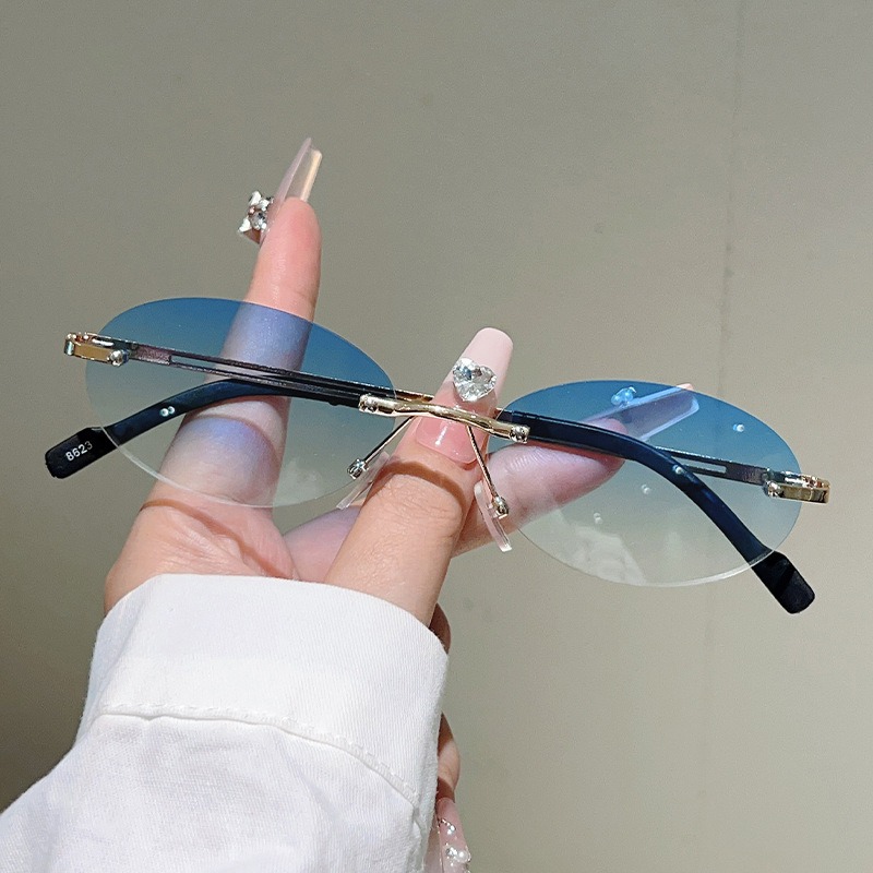 Rimless Oval Sunglasses Men Fa - Men'S Fashion Rimless Glasses review and price