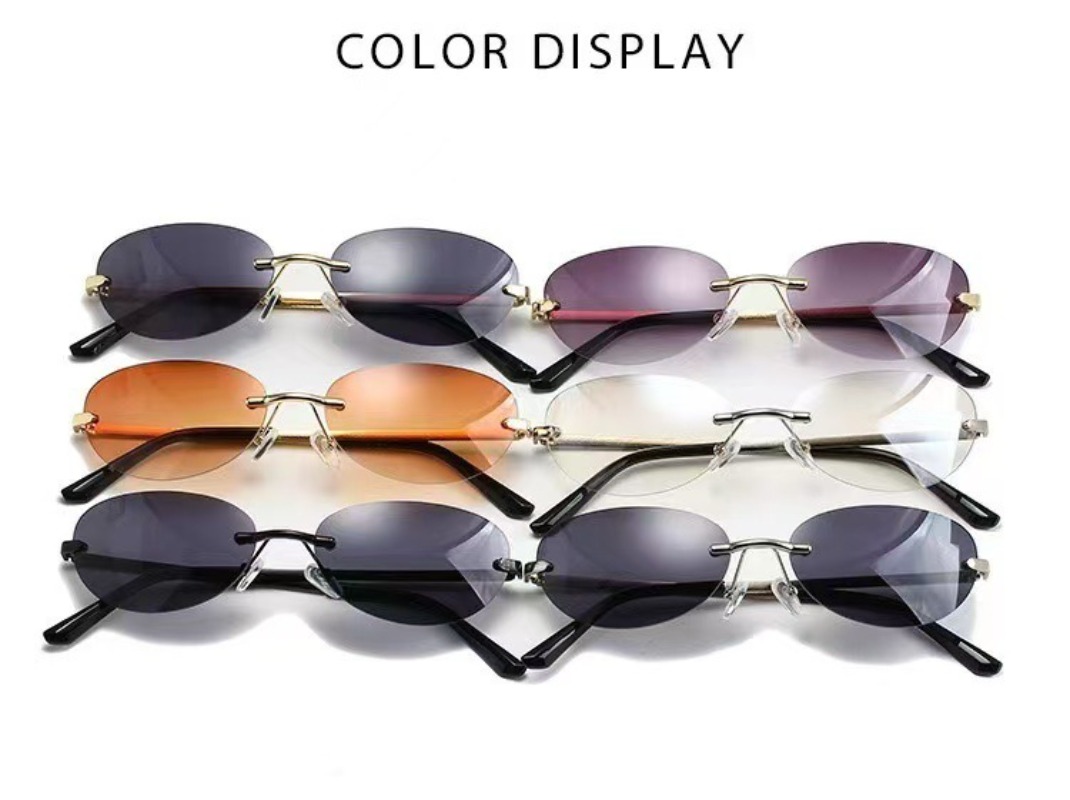 Rimless Oval Sunglasses Women  - Men'S Fashion Rimless Glasses review and price