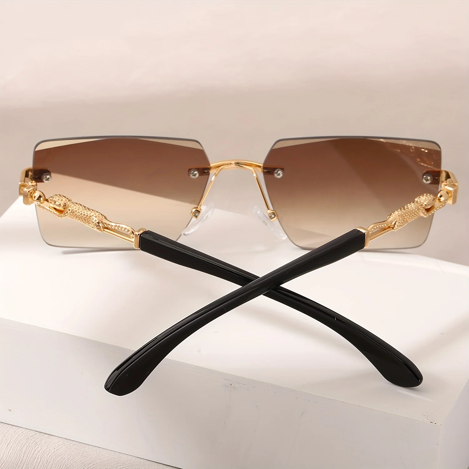 1pc Rimless Sunglasses Rectang - Men'S Fashion Rimless Glasses review and price
