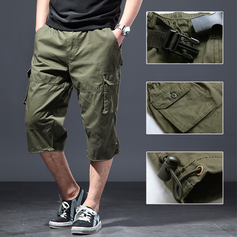 Men's Cotton 3/4 Pants Loose P - Men'S Fashion Overalls review and price