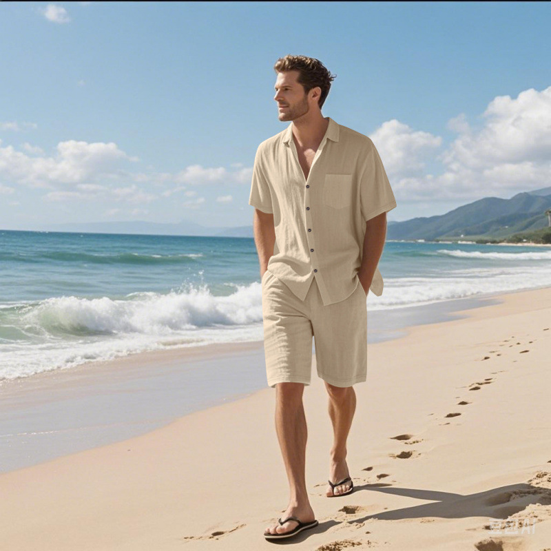 Men Linen Blend Camp Collar Sh - Linen Shirt Summer review and price