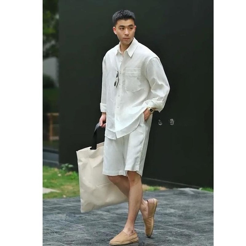 Summer Casual Set Lyocell Line - Linen Shirt Summer review and price