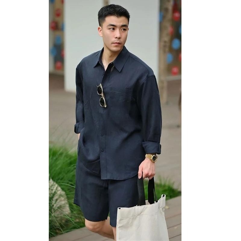 Summer Casual Set Lyocell Line - Linen Shirt Summer review and price