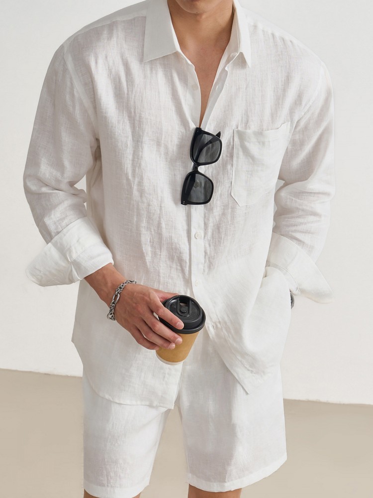 Summer Mens 100% Linen Long Sl - Linen Shirt Summer review and price
