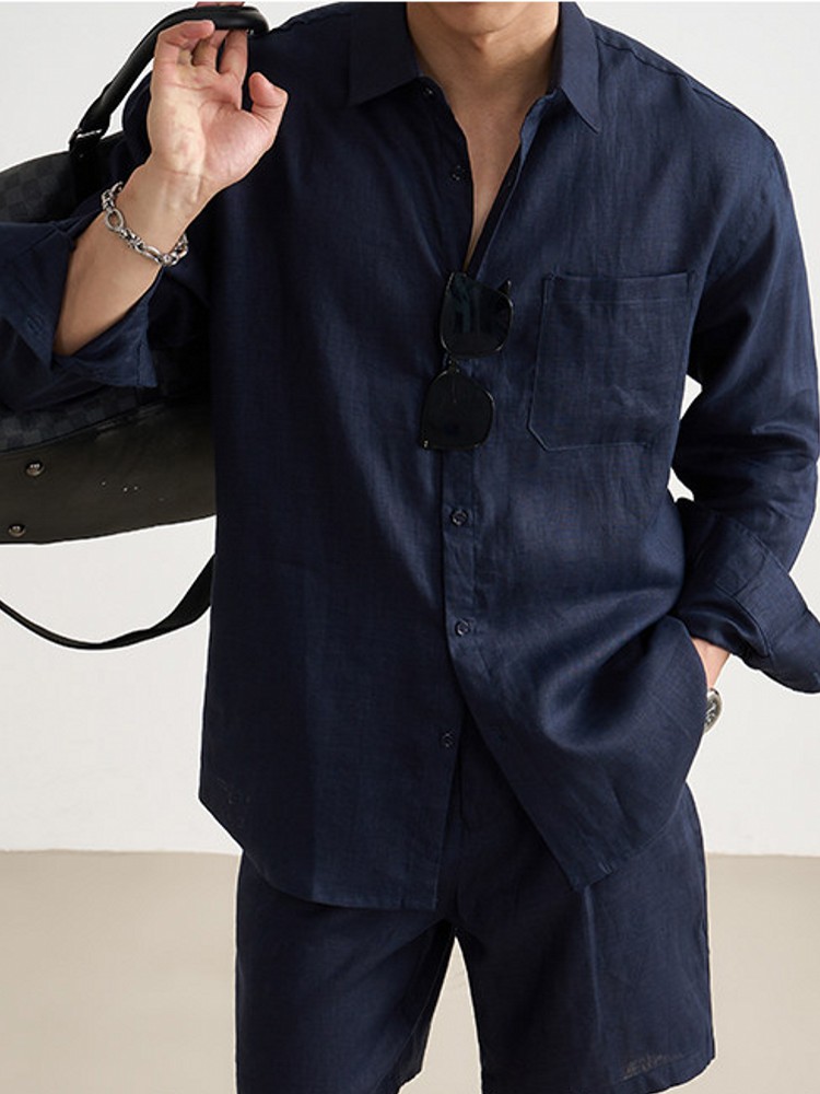 Summer Mens 100% Linen Long Sl - Linen Shirt Summer review and price