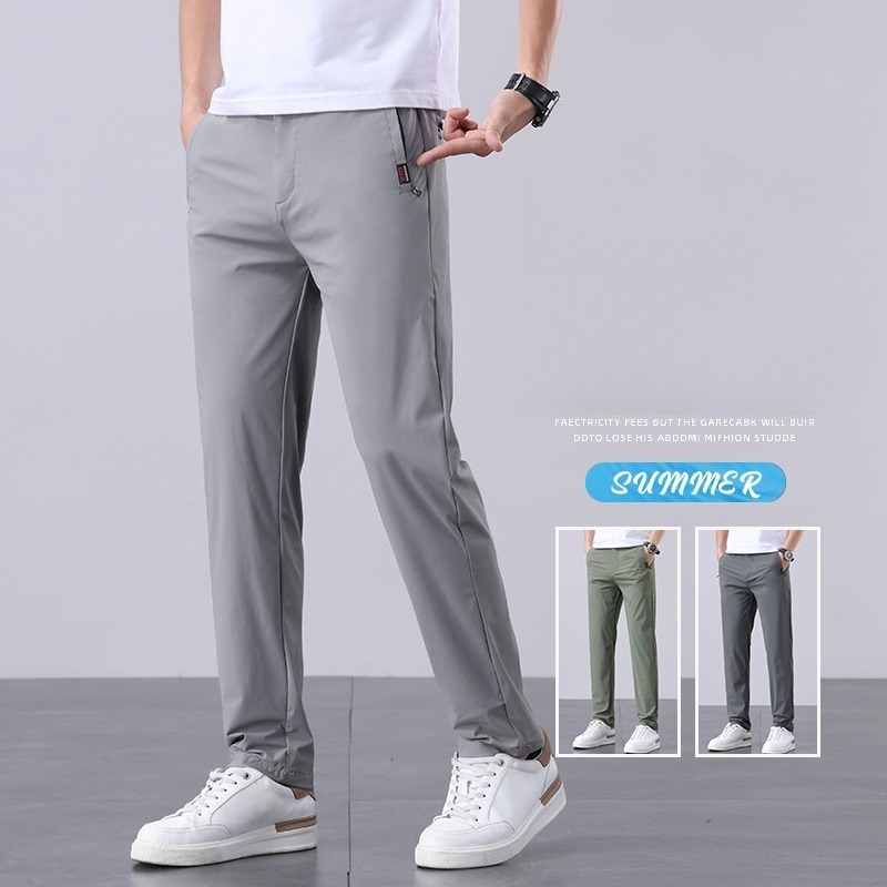 Summer New Men's Ice Silk Pant - Men Fashion Korean Style review and price