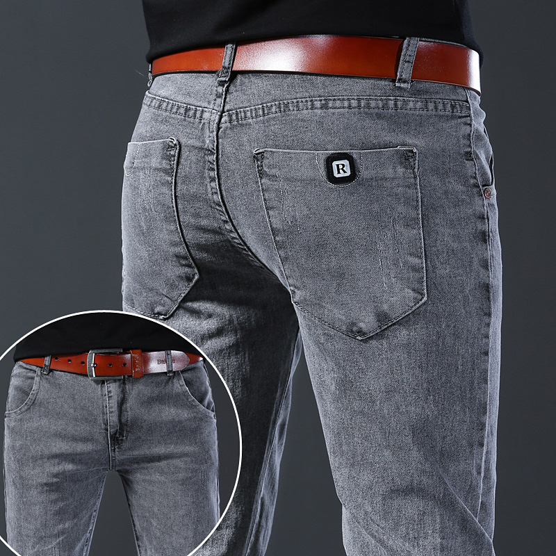 Men's Slim Elastic Grey Jeans  - Men'S Fashion Grey Jeans review and price