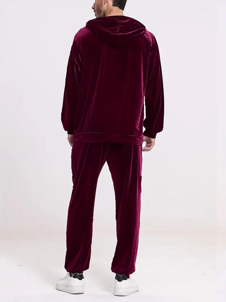 Fashion Solid Color Velvet Two - Mens Fashion Vintage review and price