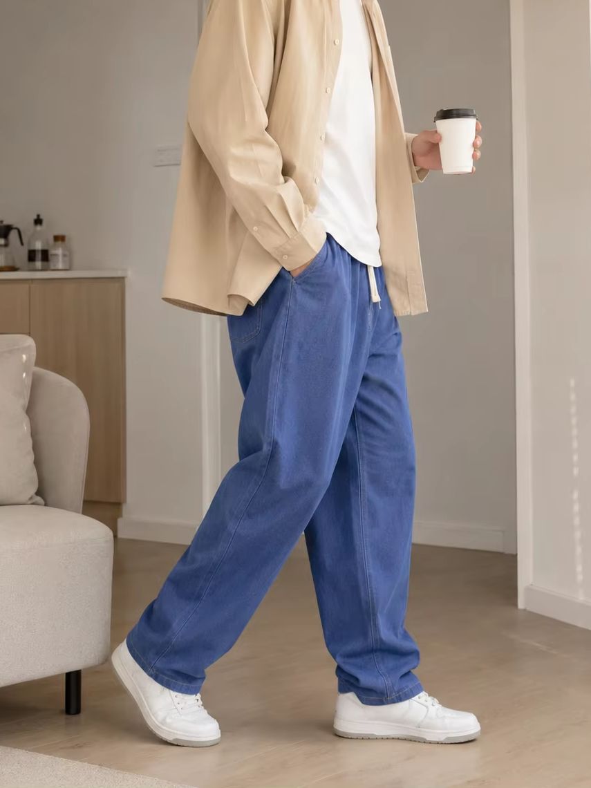 Men's Casual Baggy Jeans Loose - Men'S Fashion Grey Jeans review and price