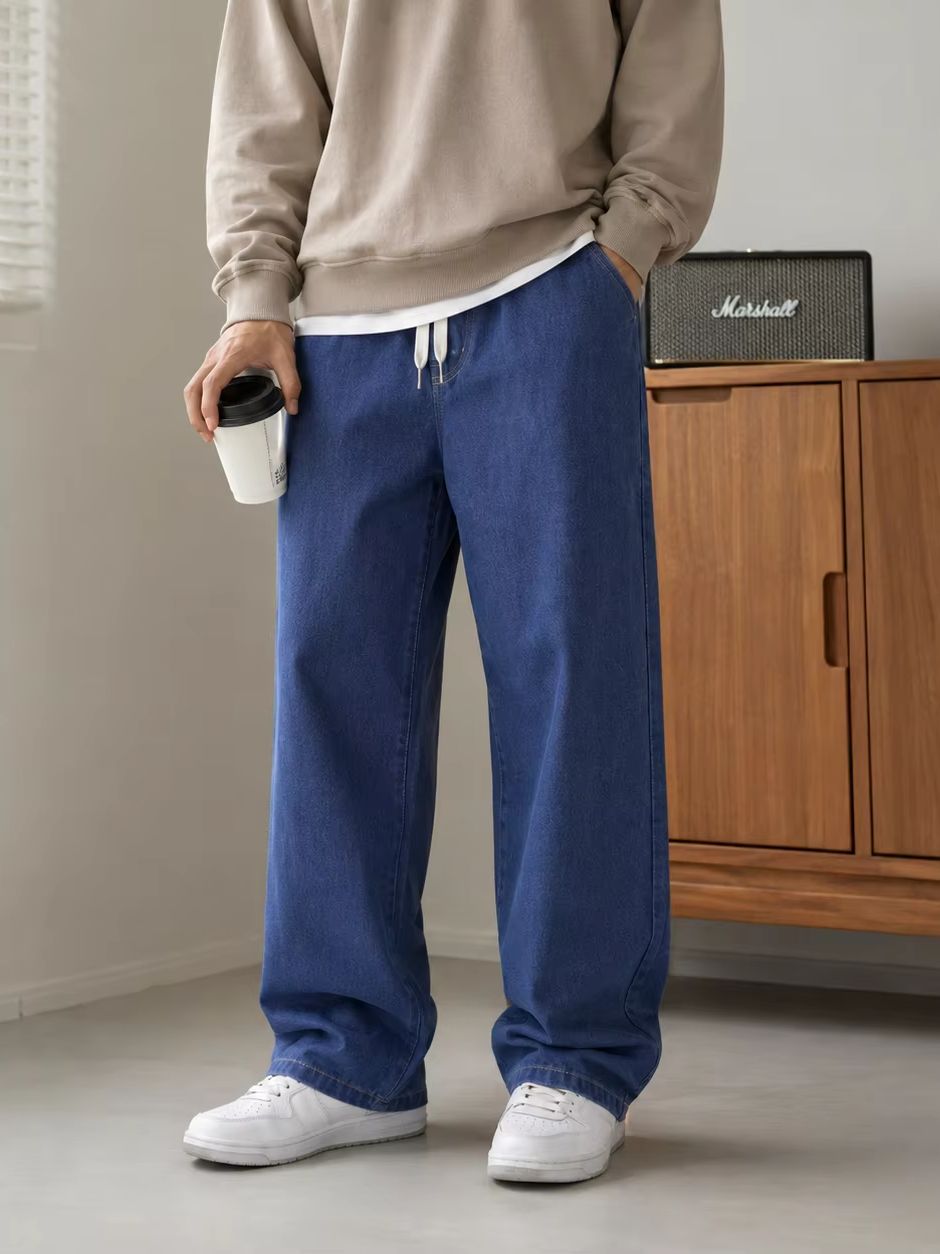 Men's Casual Baggy Jeans Loose - Men'S Fashion Grey Jeans review and price