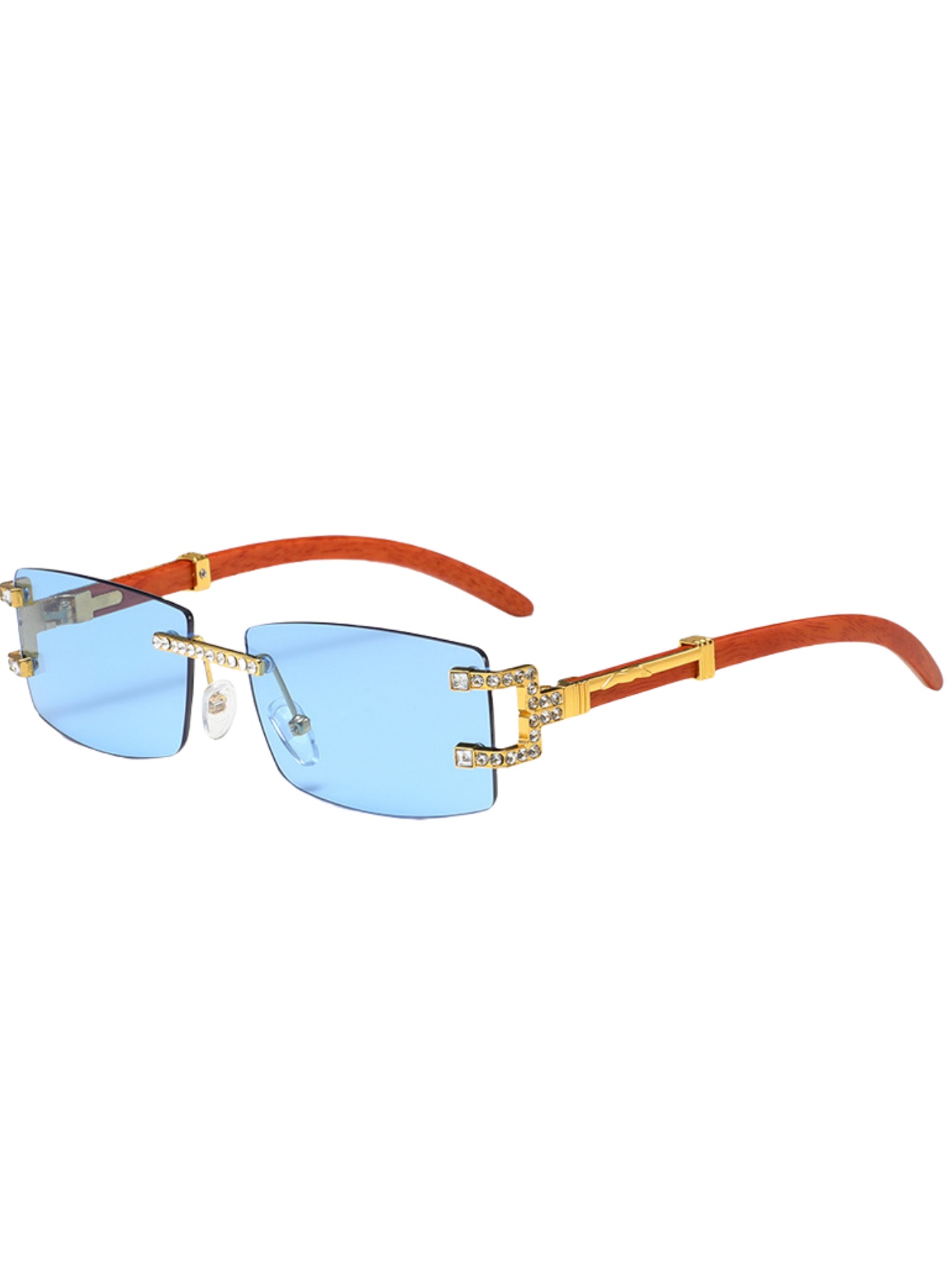 Wood leg retro fashion sunglas - Men'S Fashion Rimless Glasses review and price