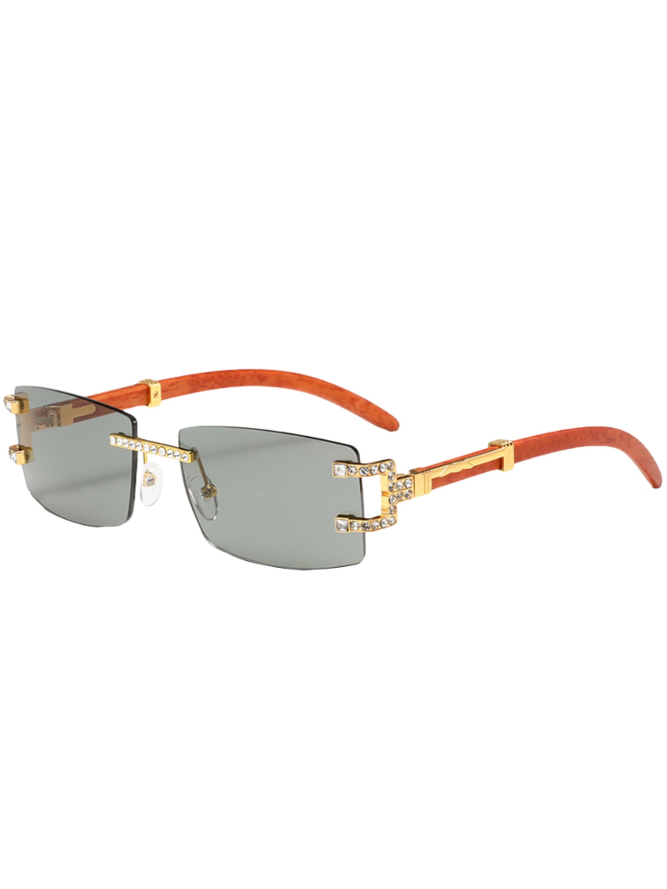 Wood leg retro fashion sunglas - Men'S Fashion Rimless Glasses review and price