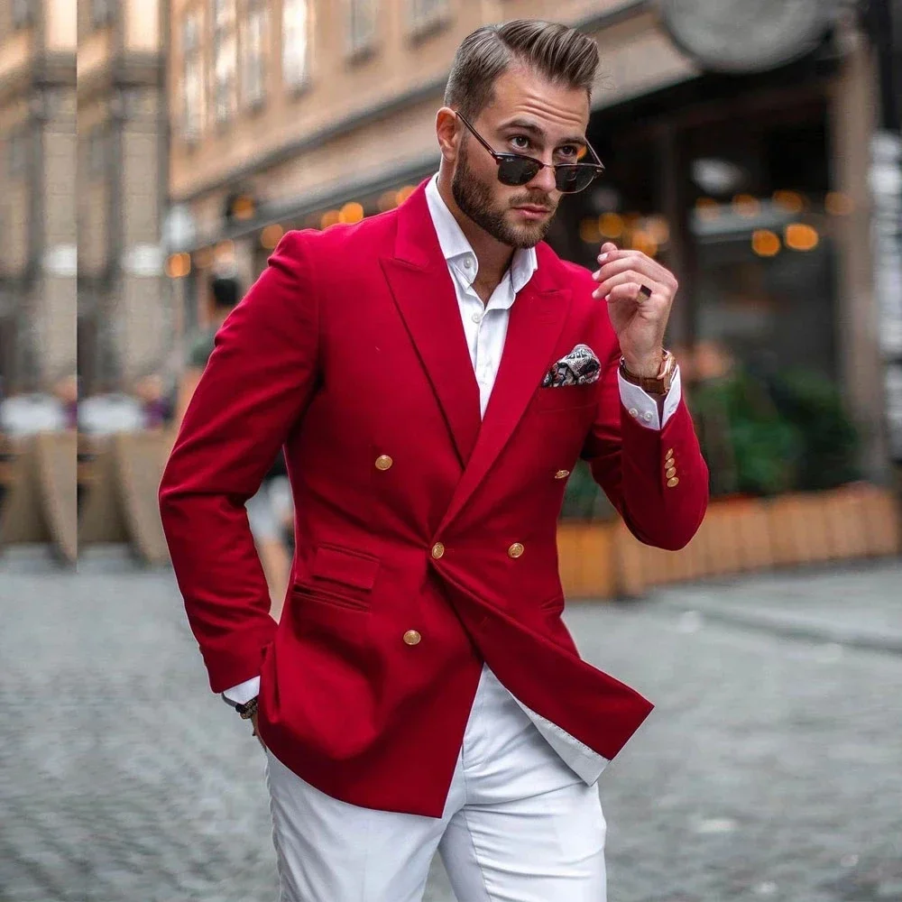 Red Jacket White Pant Double B - Mens Fashion Blazer review and price
