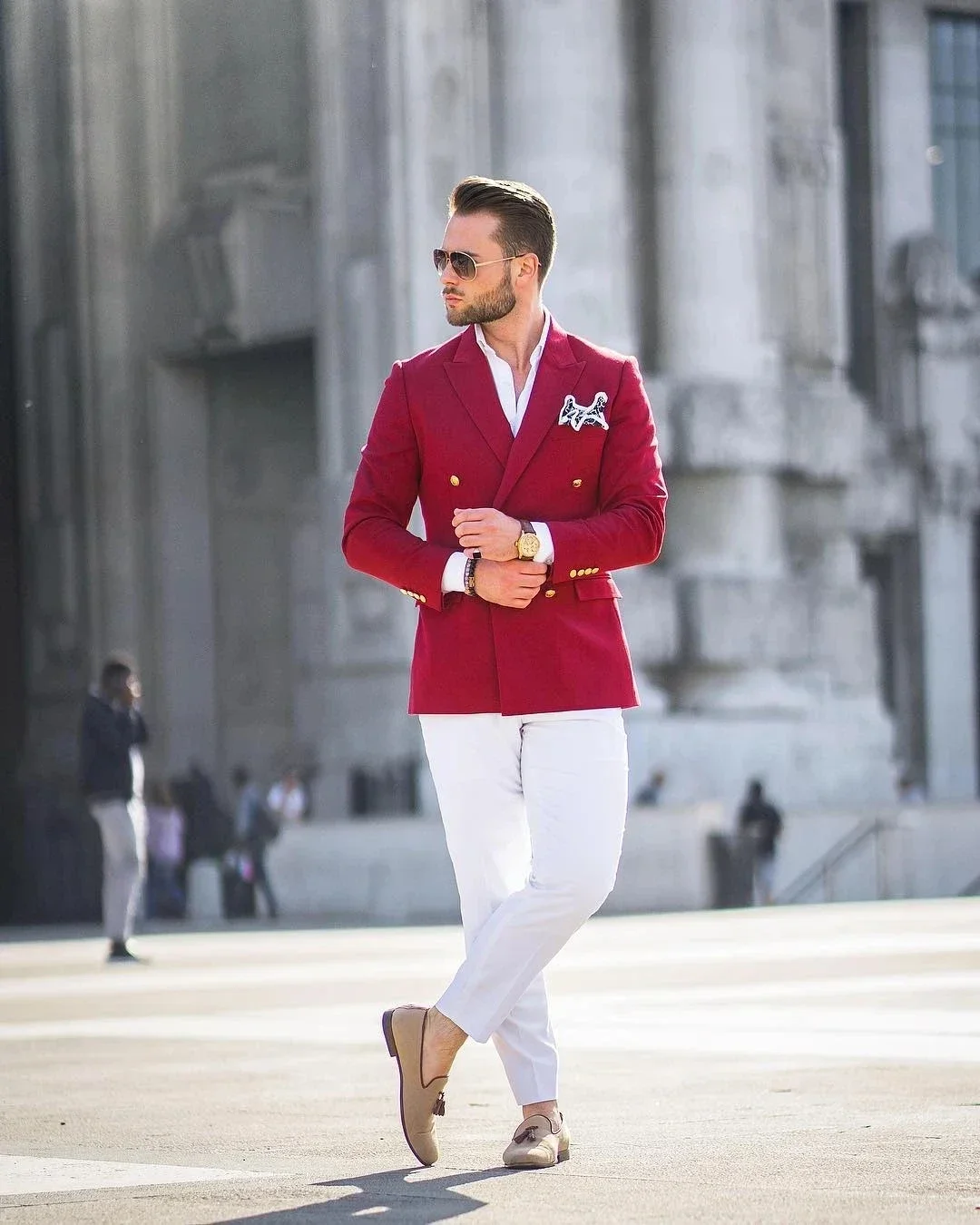 Red Jacket White Pant Double B - Mens Fashion Blazer review and price