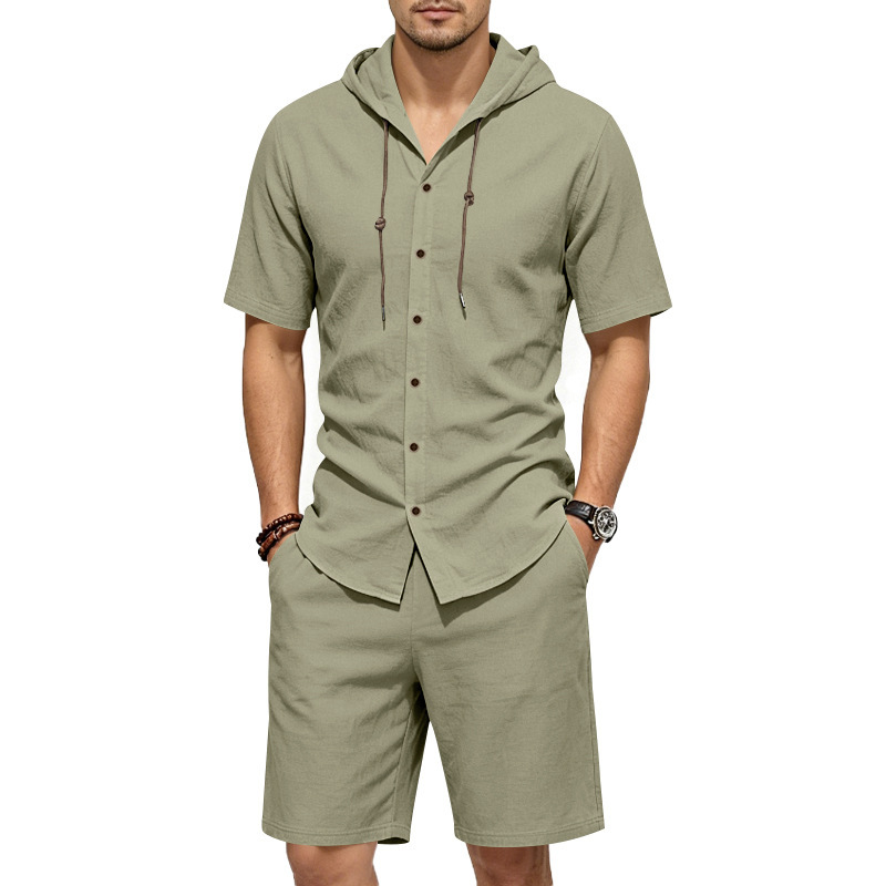 Mens Summer Linen Two Piece Se - Linen Shirt Summer review and price