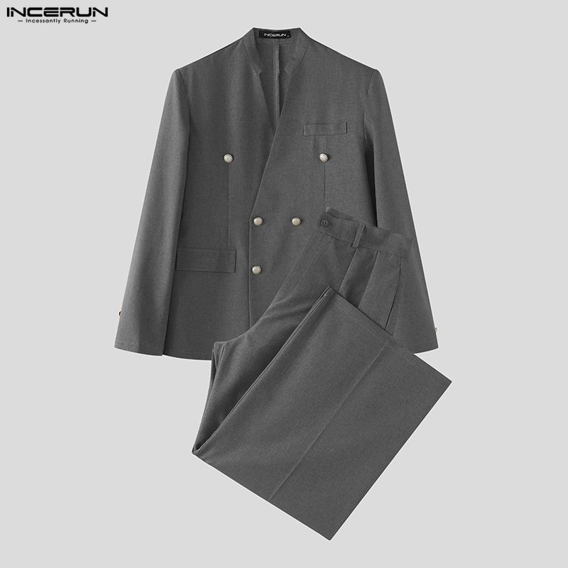 INCERUN Men's Sets Solid Color - Mens Fashion Blazer review and price