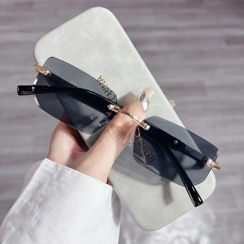 Fashion Rectangle Sunglasses M - Men'S Fashion Rimless Glasses review and price