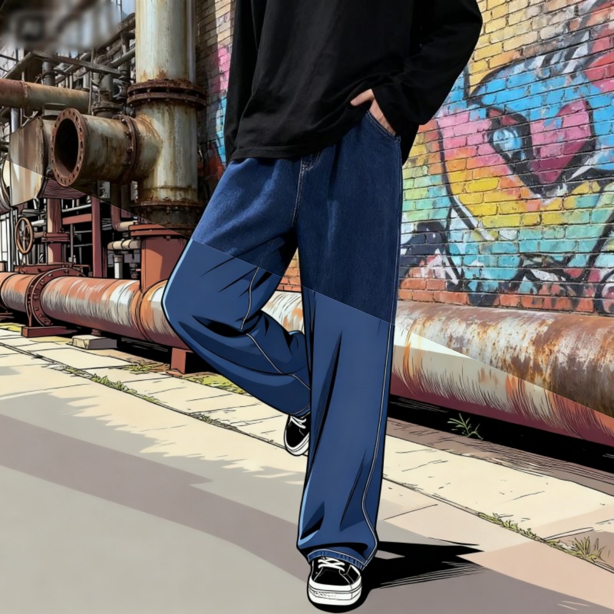 Korean Style Streetwear New Fa - Men'S Fashion Grey Jeans review and price