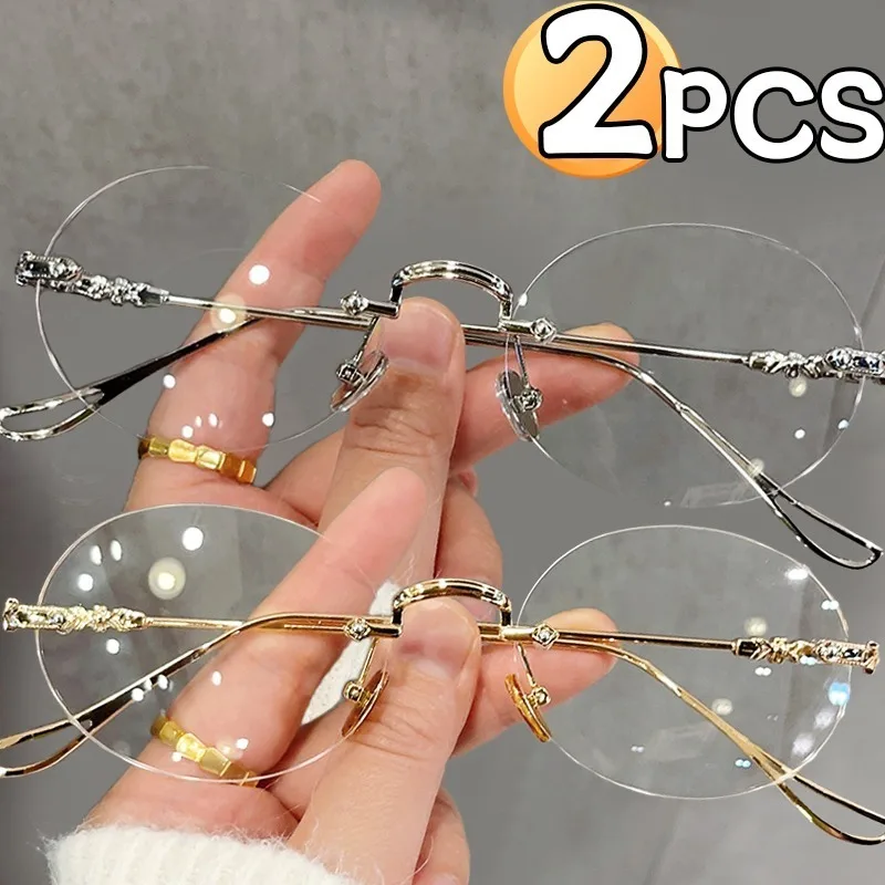 1/2Pcs Rimless Oval Glasses fo - Men'S Fashion Rimless Glasses review and price