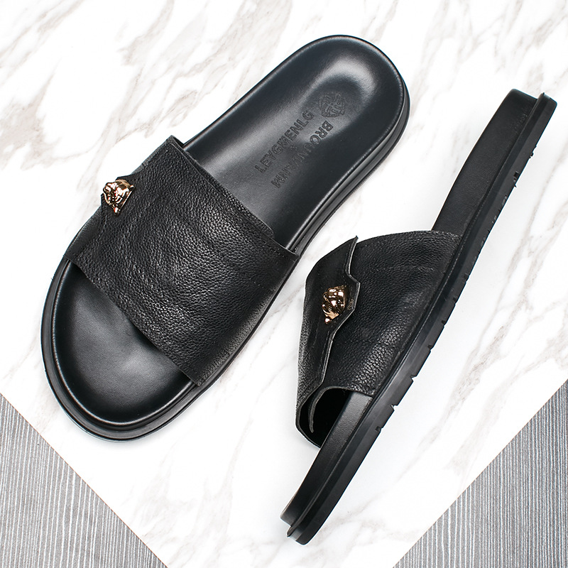 2025 New Genuine Leather Slipp - Mens Fashion Summer 2025 review and price