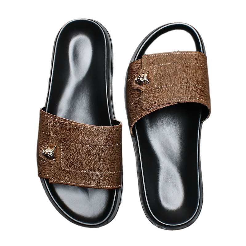 2025 New Genuine Leather Slipp - Mens Fashion Summer 2025 review and price