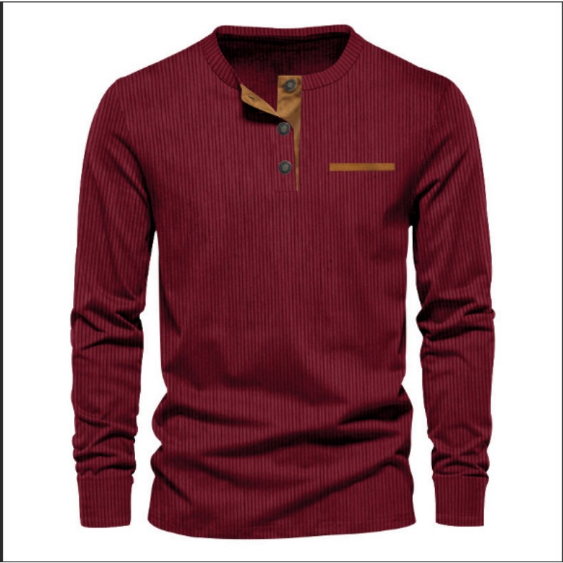 Men's Corduroy Henley Neck Lon - Men Fashion Upper review and price
