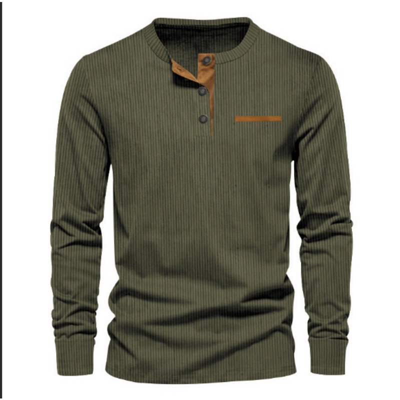 Men's Corduroy Henley Neck Lon - Men Fashion Upper review and price