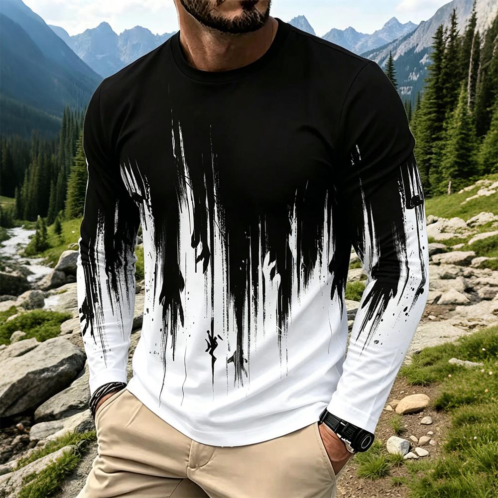 Men's Gradient Ink Splash Long - Mens Fashion Vintage review and price